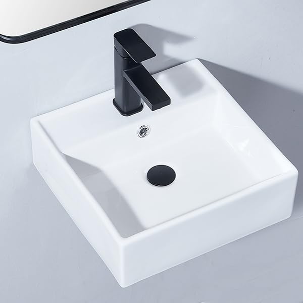 sana.ページ RICINUN 15 Inch Wall Mounted Bathroom Sink, 15 x 15 Inch